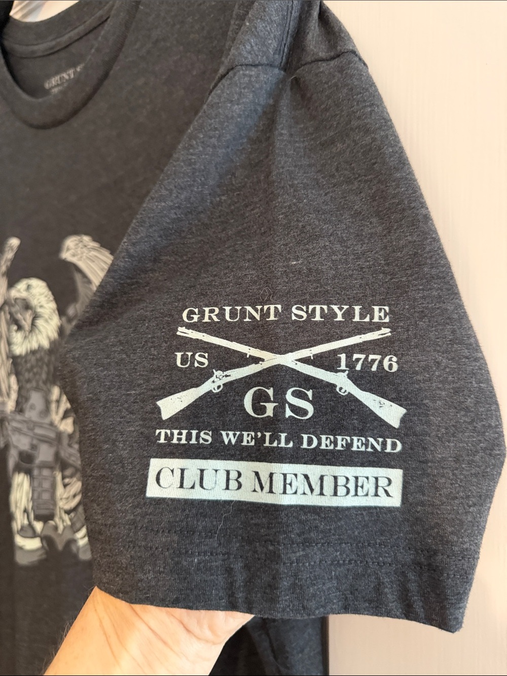 Grunt Style Dark Gray Eagle Graphic Short Sleeve Tee - Picture 5 of 6